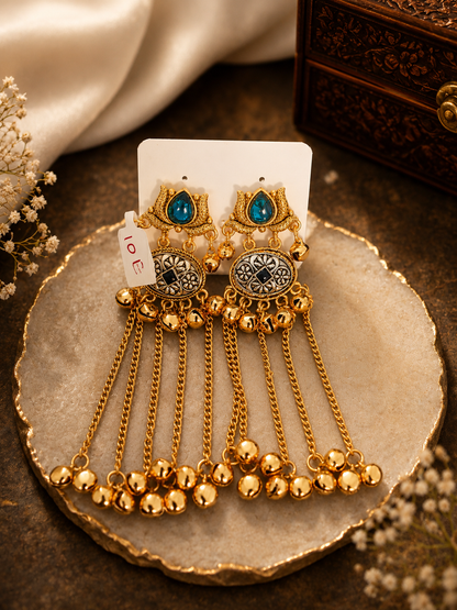 Fusiom lotus Kashmiri-inspired  earrings