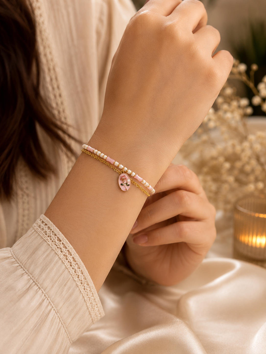 Tulip rose bracelet